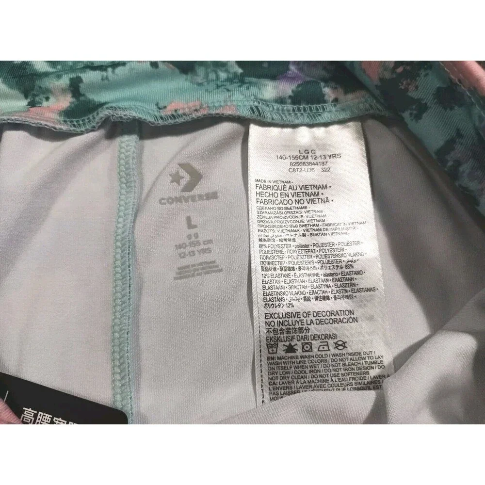 Converse Girls Light Aqua Leggings New With Tags Size Large 12/13 Years